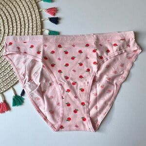 Victoria's Secret Stretch Cotton Bikini Panty Pretty Blossom Peaches Medium NEW